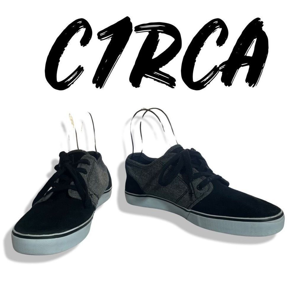 C1RCA Men’s Quality Skateboard Shoes, Gray w/ Black Suede Like Material, Size 10